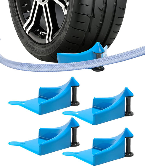 4 Pcs Car Hose Guide,Tire Hose Roller for Car Washing,Car Wheel Rolling System Tool,Car Plastic Wash Tool to Preventing Stucking and Snagging Unde...